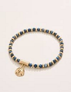 Calm Waters Stretch Bracelet 4mm Blue Coral